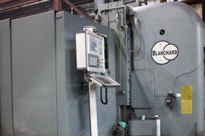 closeup of blanchard grinding control panel